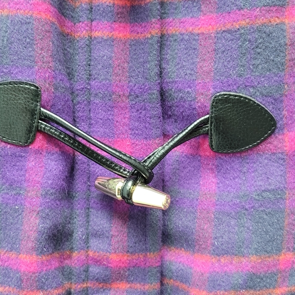 C. WONDER | PINK & PURPLE PLAID TOGGLE COAT, SZ S - Picture 5 of 10